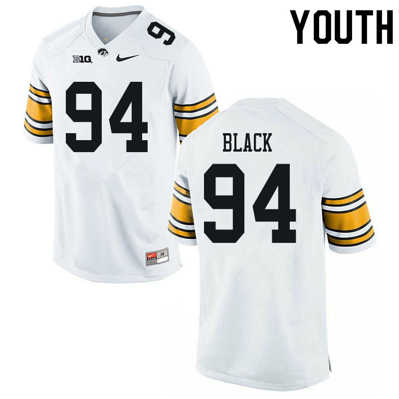 Youth #94 Yahya Black Iowa Hawkeyes College Football Jerseys Sale-White - Click Image to Close